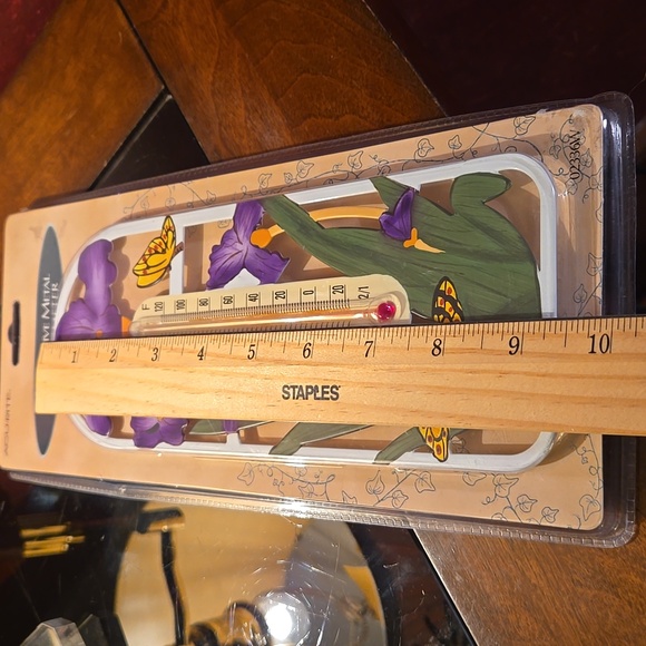 Acu-rite Purple Iris Decorative Metal Thermometer - NIP - Picture 3 of 6